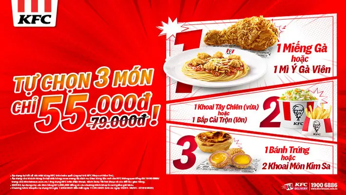 Combo đùi gà rán KFC chỉ với 55k
